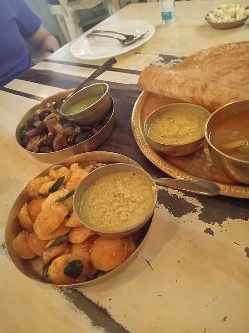 Gun powder idli, sambar dosa and chilli fry potatoes  at The Tanjore Tiffin Room - Bandra in Mumbai