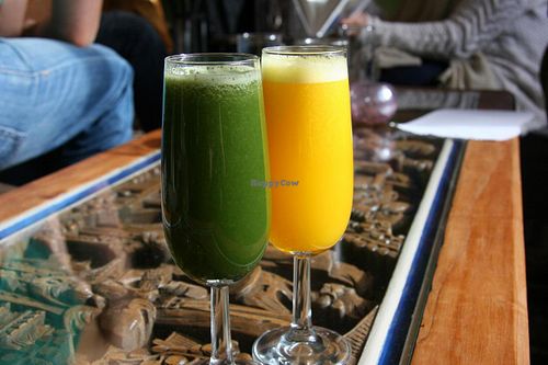 Freshly pressed juices at Grona Oasen in Jarna