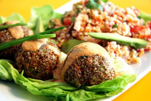 Raw falafel at Grona Oasen in Jarna