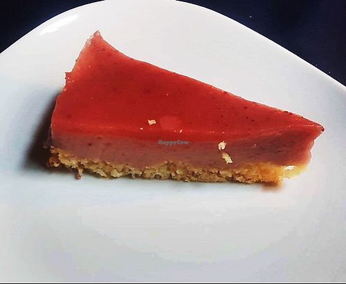 vegan raspberry cheesecake  at Il Bio dei Medici in Florence