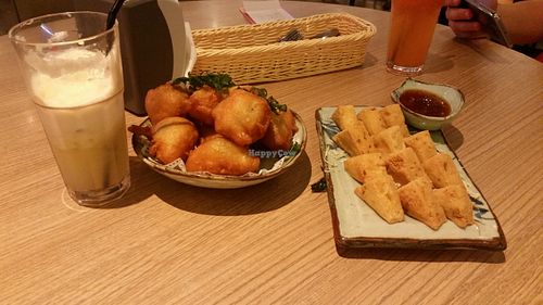 Pumpkin wedges and fried tofu at Simple Life - Jalan Sultan Ismail in Kuala Lumpur