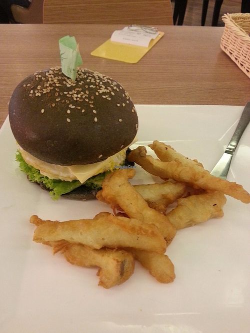 Black burger at Simple Life - Jalan Sultan Ismail in Kuala Lumpur
