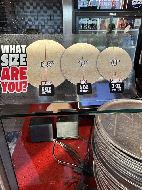 Burrito sizes  at Fat Bastard Burrito   in Halton Hills