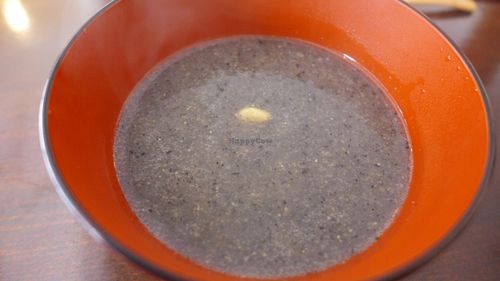 black sesame and salt soup at Salloga in Sapporo