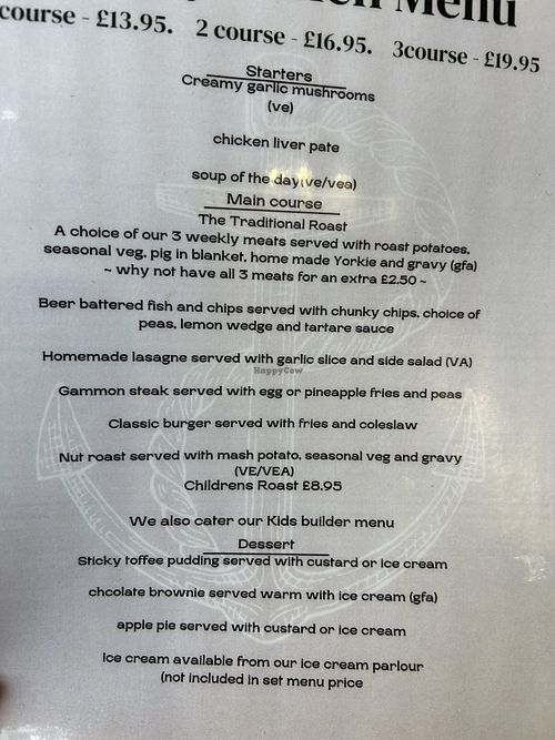  Menu December 2024  at Cayley Arms in Colwyn Bay