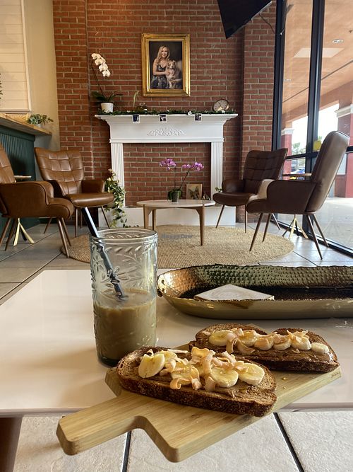 almond butter toast  at Lilly Rose Cafe in Melbourne