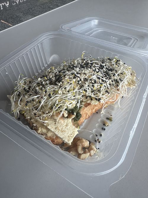 Healthy, filling airport option. The vegan tostada was delicious. Although they ran out of tomato    at EZE - La Panera Rosa  in Buenos Aires