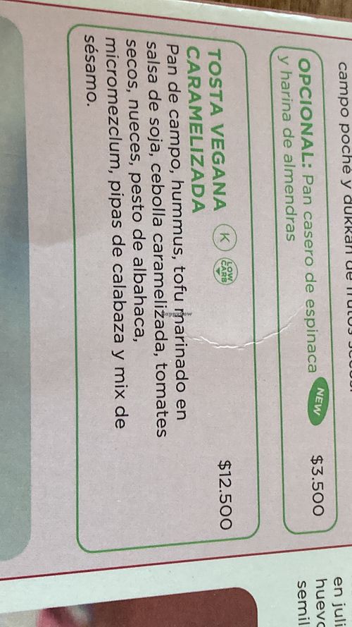 Menu item in December 2025  at EZE - La Panera Rosa  in Buenos Aires