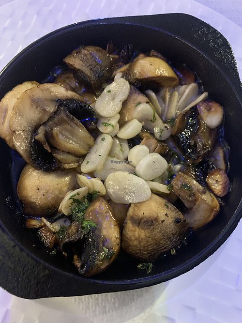 Garlic mushrooms  at Restaurante Trufarella in Lanzarote
