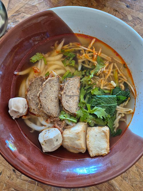 Noodle soup at Real Vegetarian Restaurant - ร้านอาหารเจ เจจริง in Chachoengsao