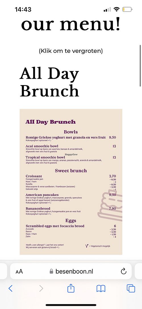 Brunch opties  at Bes & Boon in Eindhoven