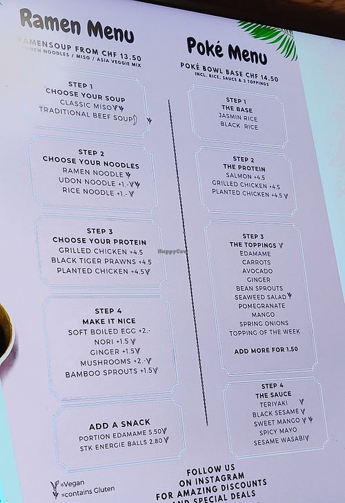 Menu 2025 at PazO Bowl in Luzern