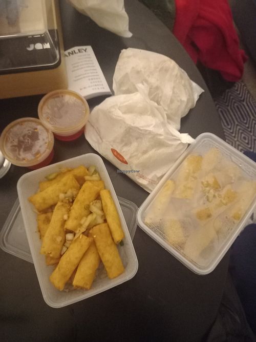 Salt and pepper vegetable spring rolls and plain vegetable spring rolls at The Wokshop Dundee in Dundee