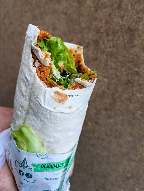 Cigkofte wrap at Vegan Dunyasi Cigkofte at Vegan Dünyası Ciğköfte in Berlin