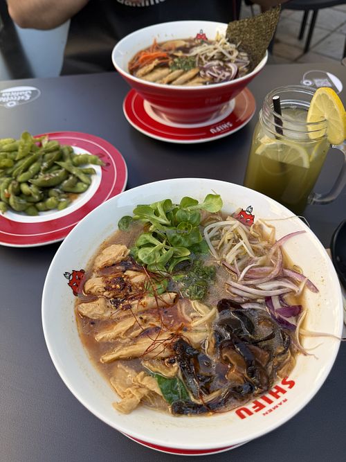 3 vegan ramen options and vegan Gyoza. The service was great, very friendly. We recommend !  at Ramen Shifu in Fuengirola