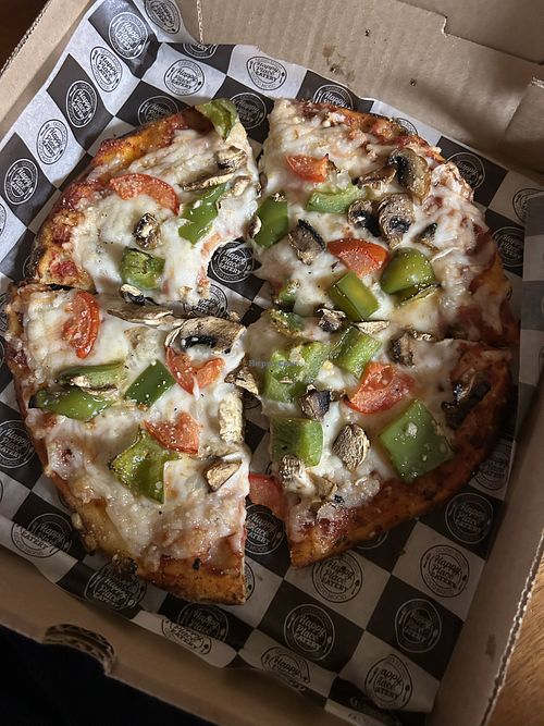 Vegan supreme pizza   at Happy Place Eatery in Ventura
