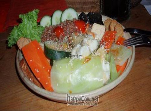 macrobiotic plate at Laibon at Laibon in Cesky Krumlov