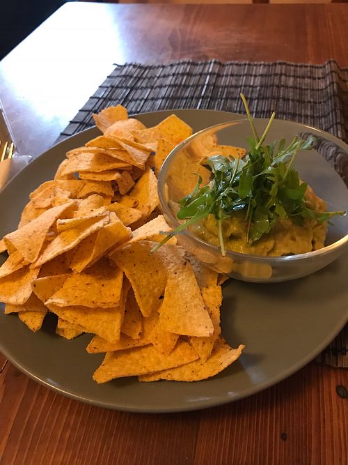Guacamole with nachos at Laibon in Cesky Krumlov