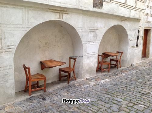 Alley seating at Laibon at Laibon in Cesky Krumlov