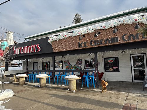 Outside of restaurant  at Screamers Ice Cream Café in Radium Hot Springs