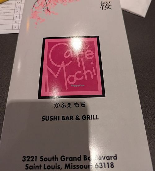 Labeled vegetarian items easily made vegan! at Cafe Mochi in St Louis