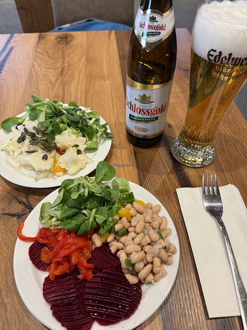 Súper salad bar with several bean salads  at Sonnenrast in Kitzbuehel