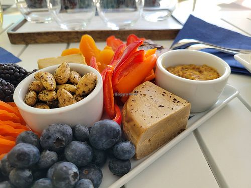 Nova Terra mushroom cheese - local to Napa #Veganuary at Migration Winery in Napa