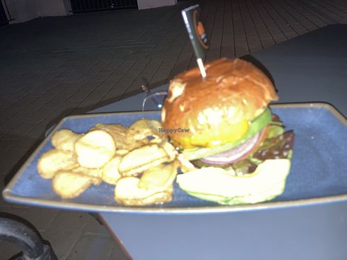 Burger- sorry for the lousy picture  at Albi Urban Cafe in Frigiliana