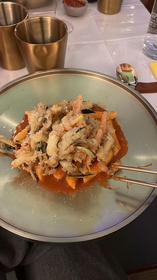 Vegan Tteokbokki (rice cake) at u'Kor in Bari