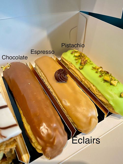 Variety of Vegan Eclairs  #Veganuary at ID-eclair in Pasadena