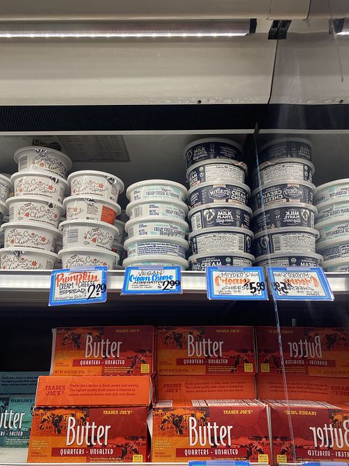 Vegan Cream Cheese Corner  at Trader Joe's in Modesto