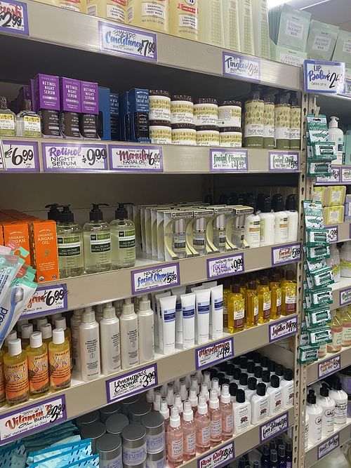 Beauty Aisle w/Vegan Body Works   at Trader Joe's in Modesto