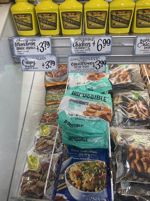 Vegan • Plant-Based Freezer Section  at Trader Joe's in Modesto