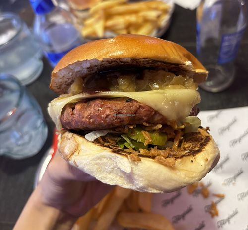 Vegan bbq burger  at The Fitzgerald Burger Company in Valencia