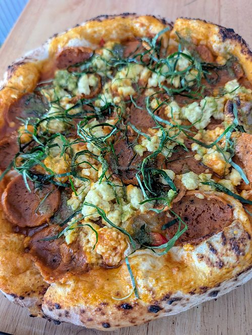 Seitan Pepperoni pizza- salty at STAY GOLD in Koh Phangan