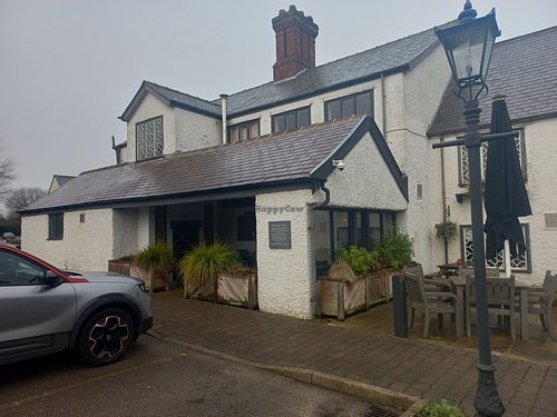 Outside #Veganuary at Blue Cap in Cuddington