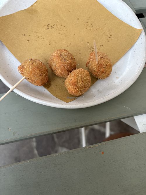 Fried stuffed olives  at Gastronomia 17 in Vasto