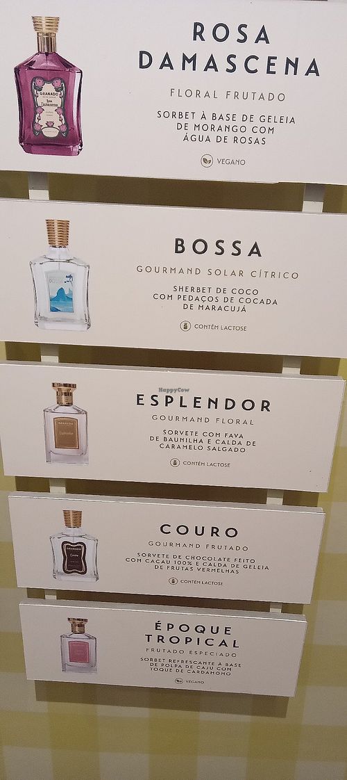 Opções veganas: Rosa Damascena (base morango) e Époque Tropical (base de caju) [foto de julho/2025] at Granado Verão in Sao Paulo