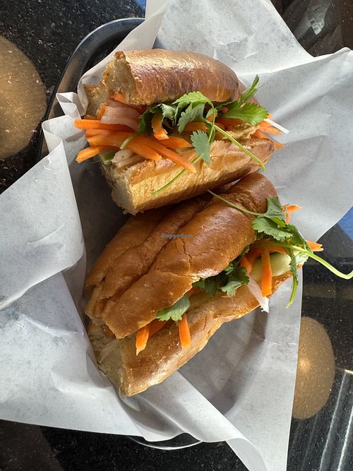 Fried Tofu Sandwich. No mayo, no butter, no jalapeños.  at Simply Pho House in Mckinney