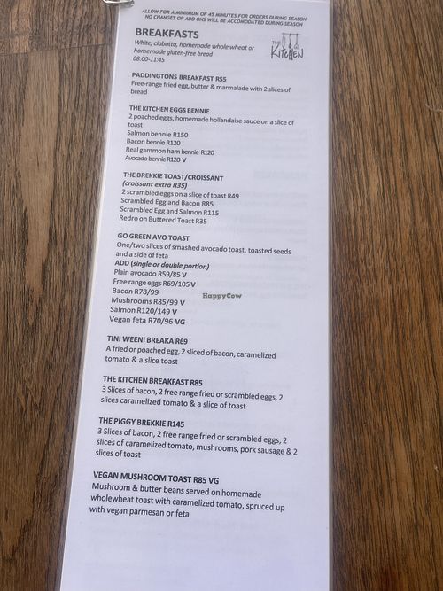 Vegan Avocado Toast and VG feta and Parmesan   at The Kitchen  in Saint Francis Bay