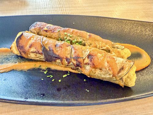 Aubergine rolls with hummuss  at CAN Reüll in Valldemossa
