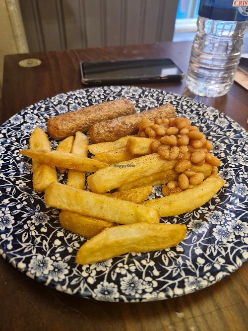 Children's vegan sausage, beans and chips at The Four Candles - JD Wetherspoon in Oxford