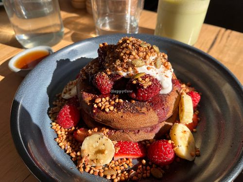 Vegan pancakes at Green Tree Cafe in Elsternwick