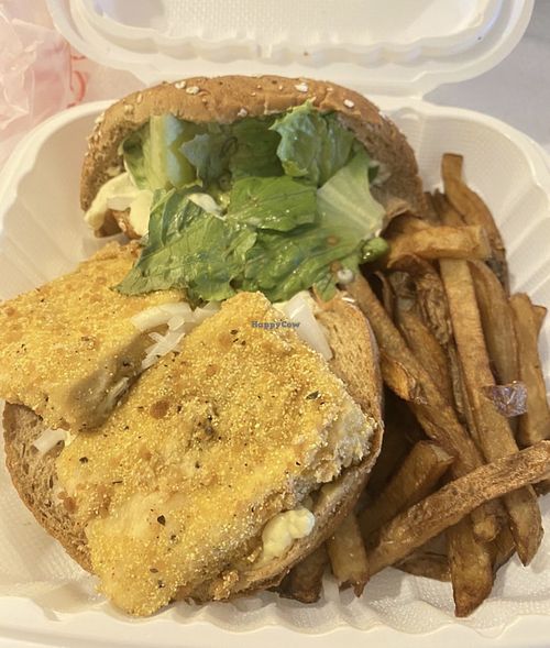 Breaded Tofu Sandwich is delicious   at Soul Veg City in Chicago