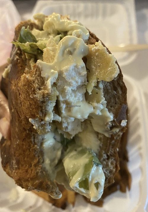 Inside the Breaded tofu sandwich   at Soul Veg City in Chicago