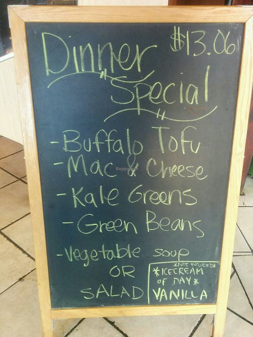 Menu board at Soul Veg City in Chicago