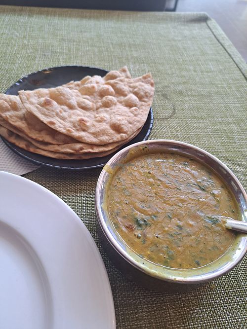 Lentil and spinach dahl at Green Spoon in Kochi