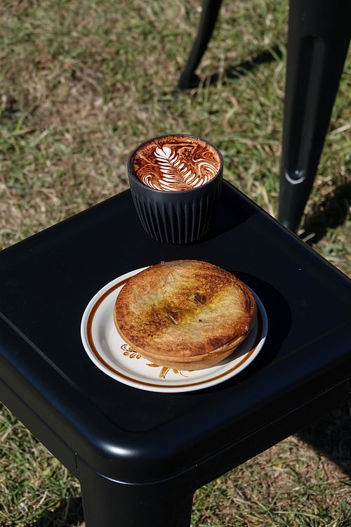 Coffee and pie   at Coffee at Bev's in Inverloch