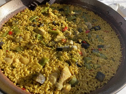 Vegetable paella  at Aral in Valencia