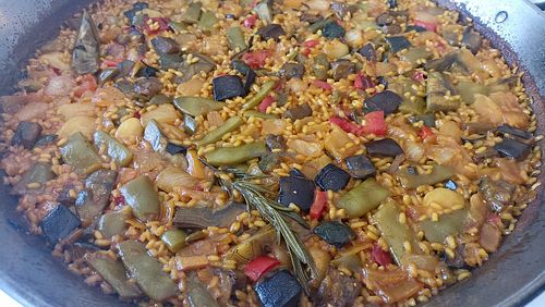 Paella de verduras (sin gluten) at Aral in Valencia